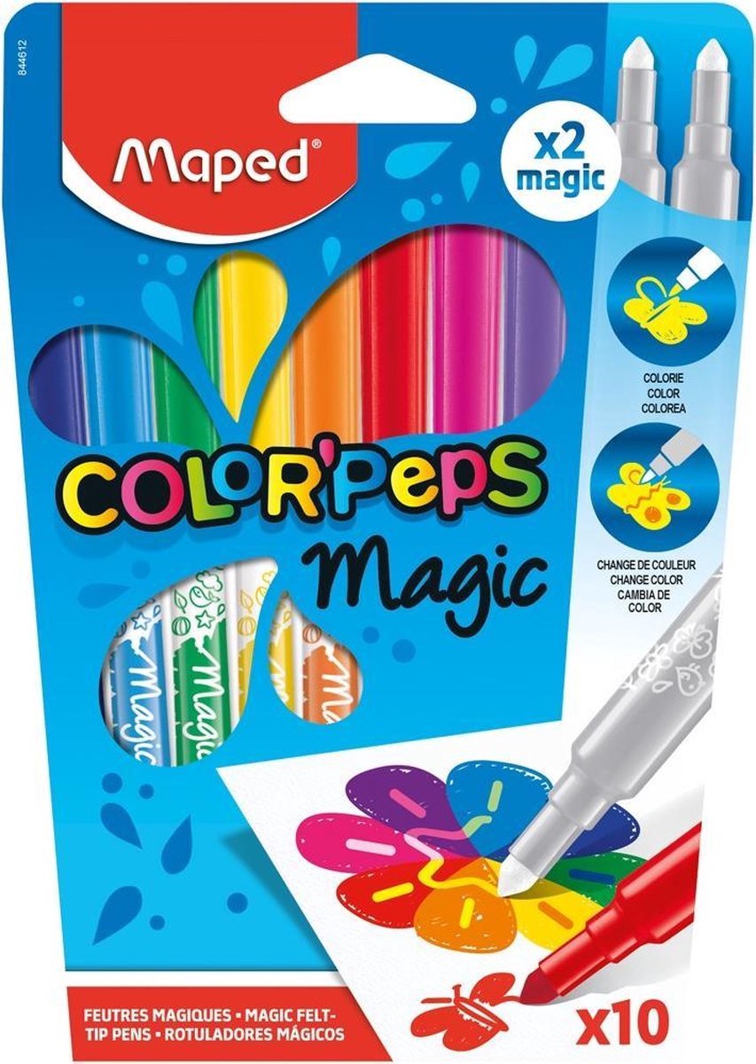 Maped ColorPeps Magische Stiften 8 Kleuren + 2 - Magic Stiften - Viltstiften voor Kinderen - Toverstiften